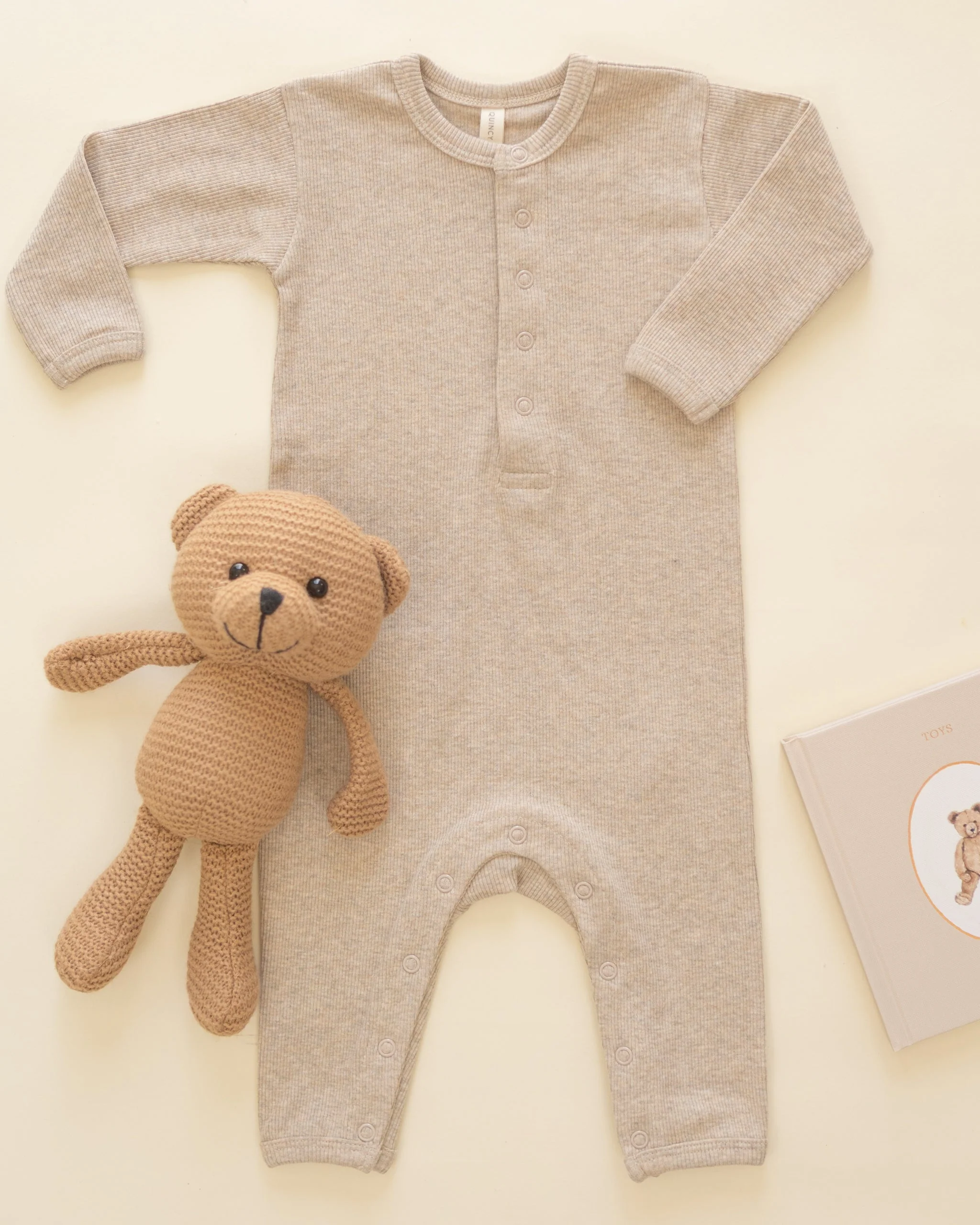 Ribbed Baby Jumpsuit || Taupe - Image 2