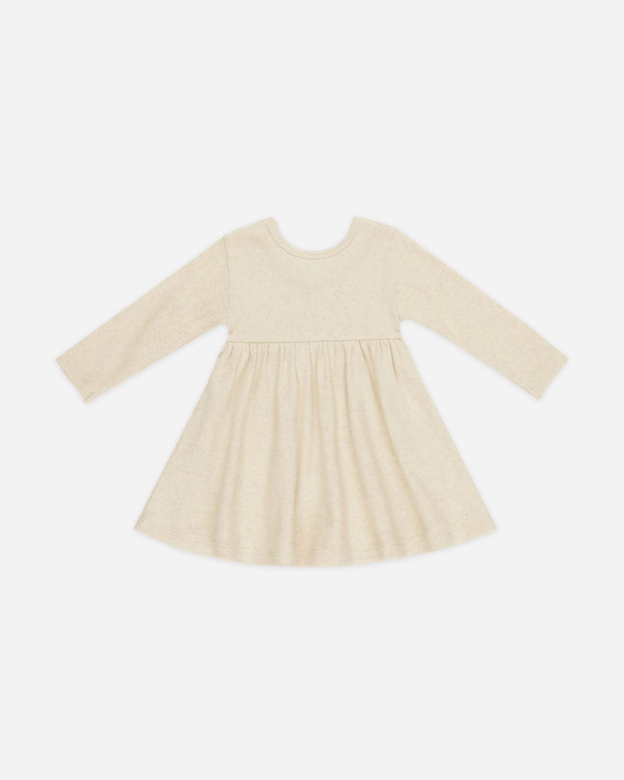 Ribbed Long Sleeve Dress || Oatmeal