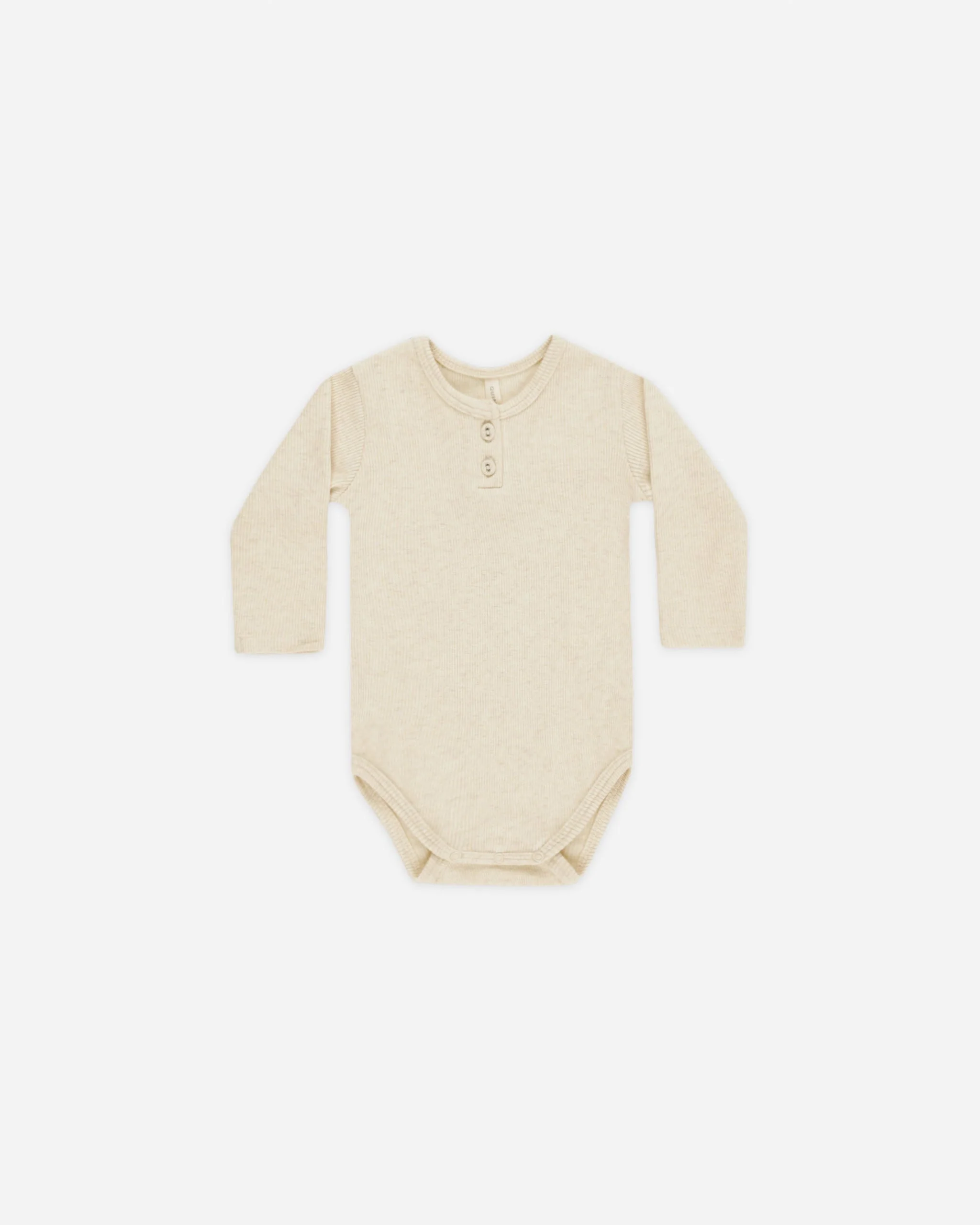 Ribbed Long Sleeve Onesie || Oatmeal