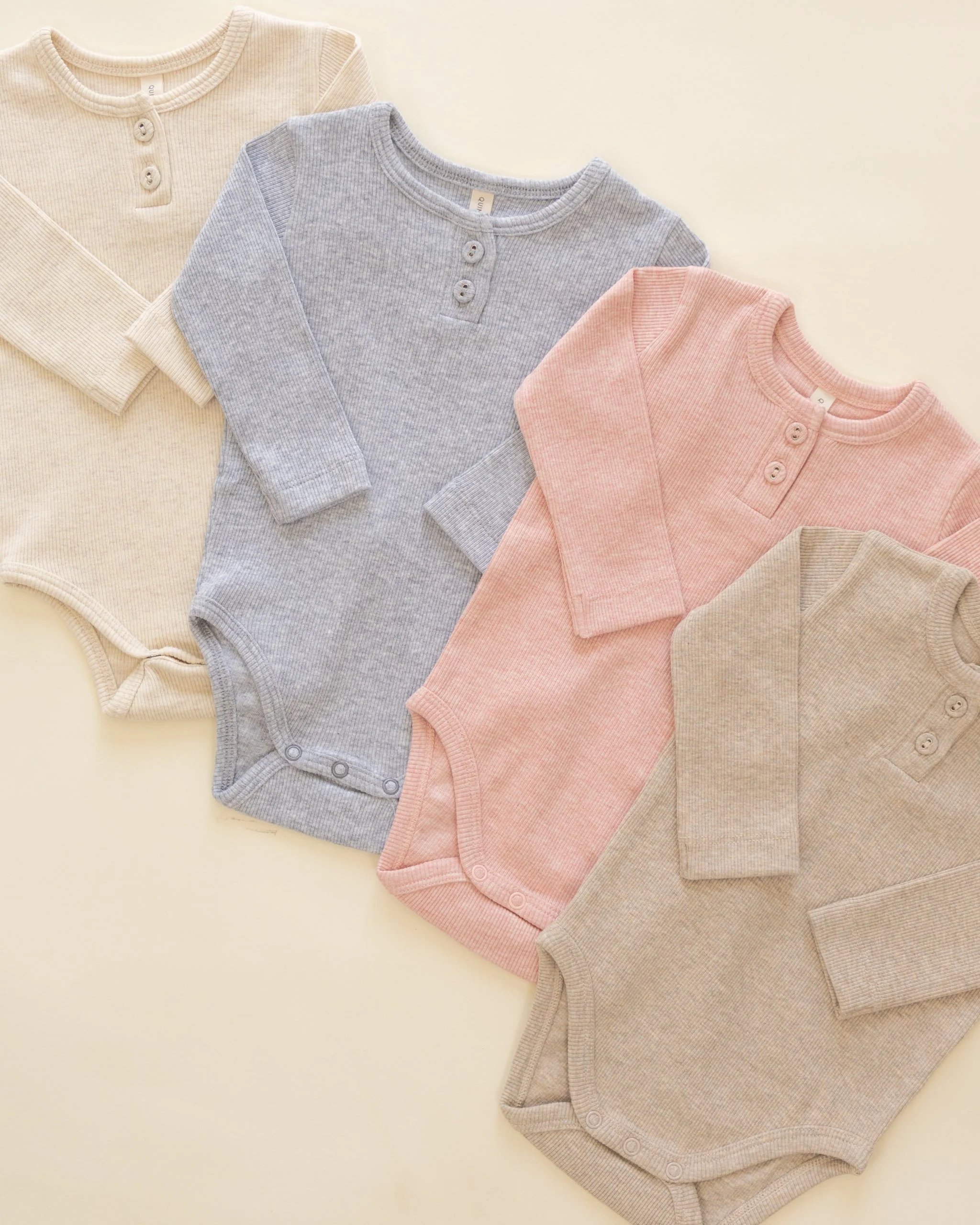 Ribbed Long Sleeve Onesie || Taupe - Image 3