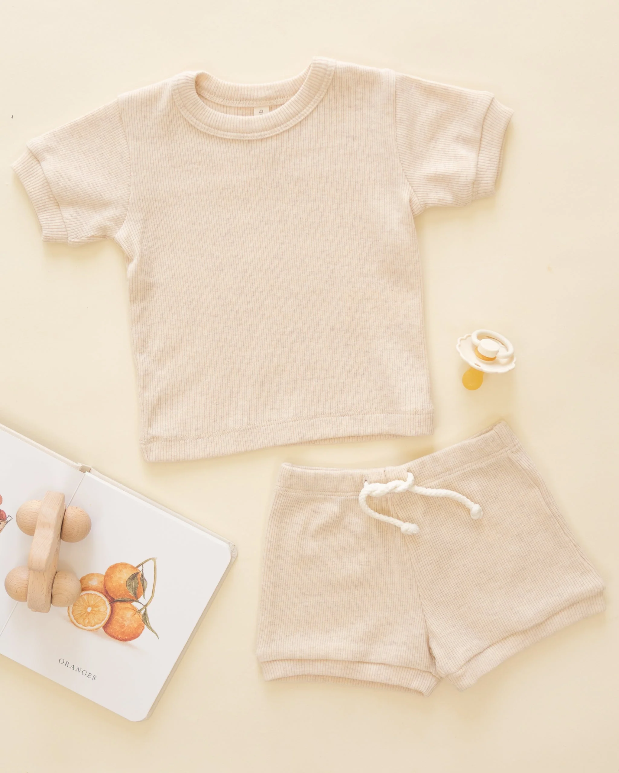 Ribbed Shortie Set || Oatmeal - Image 5