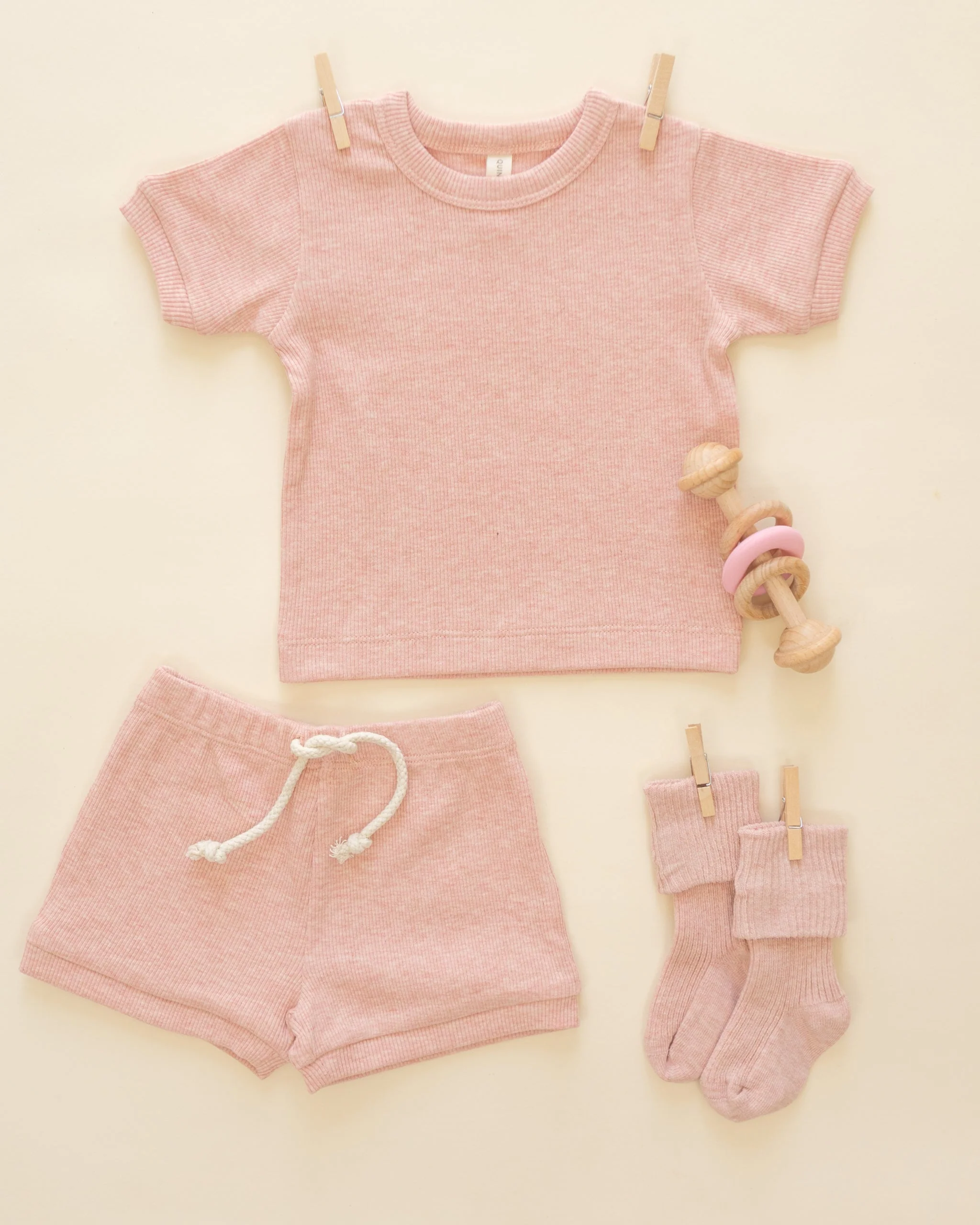 Ribbed Shortie Set || Rose - Image 2