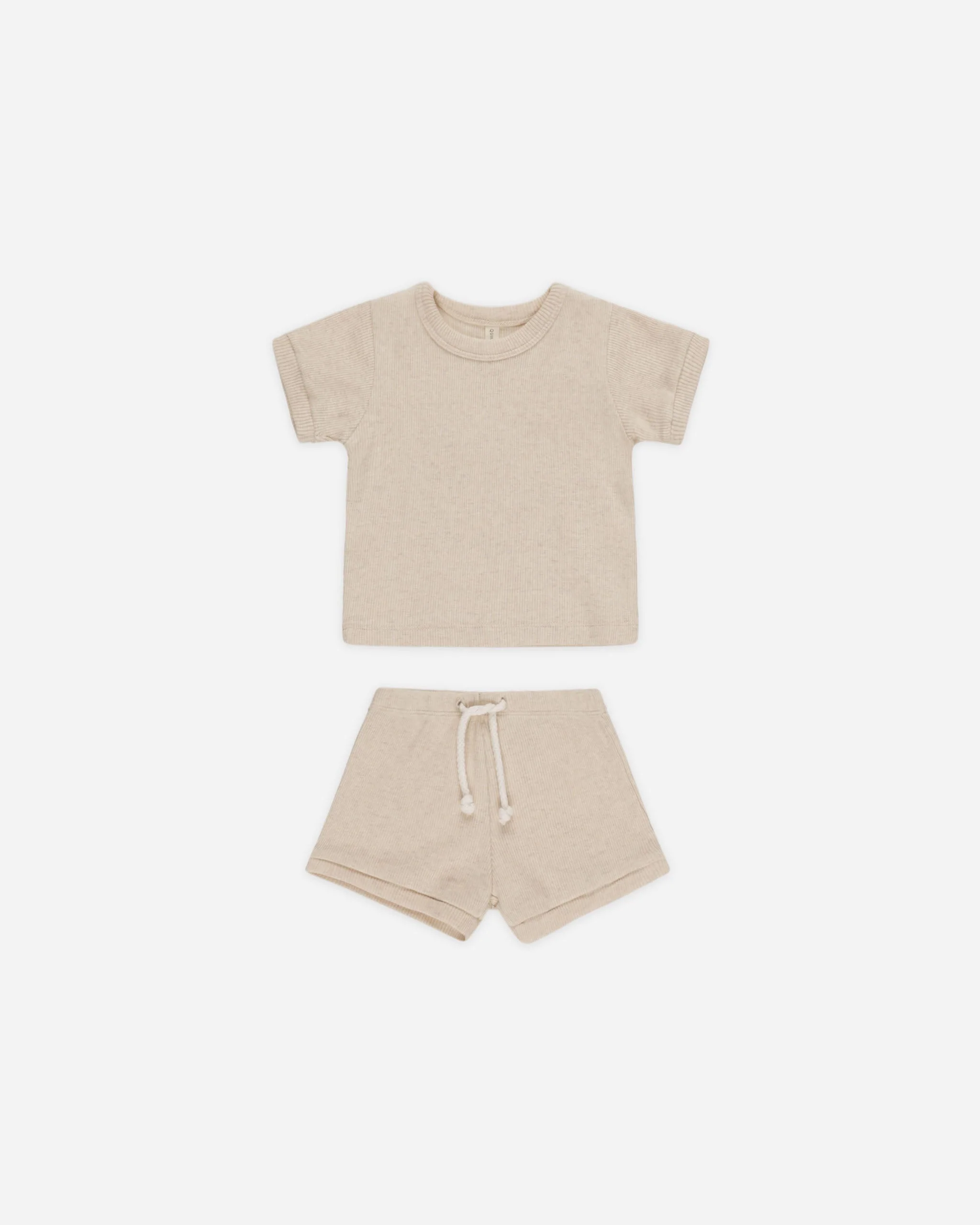 Ribbed Shortie Set || Taupe