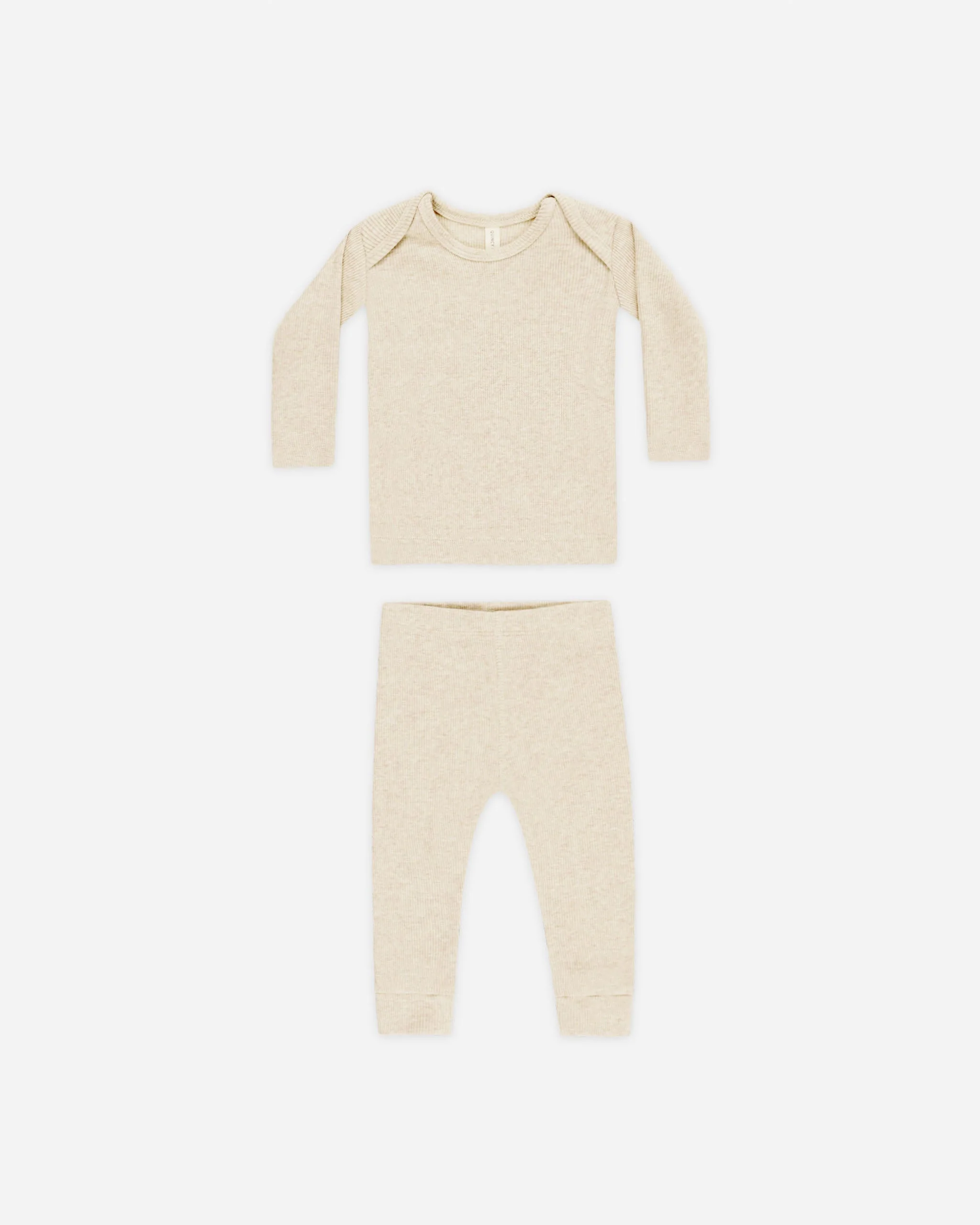 Ribbed Tee And Legging Set || Oatmeal