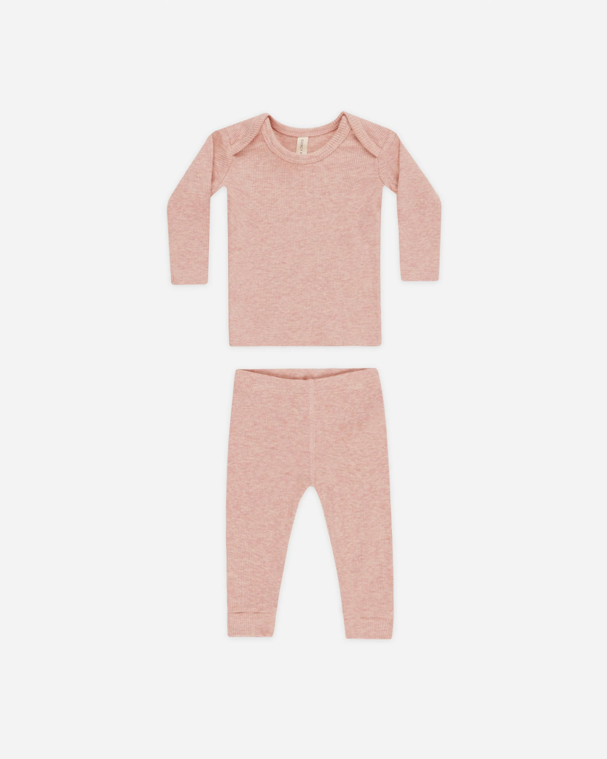 Ribbed Tee And Legging Set || Rose