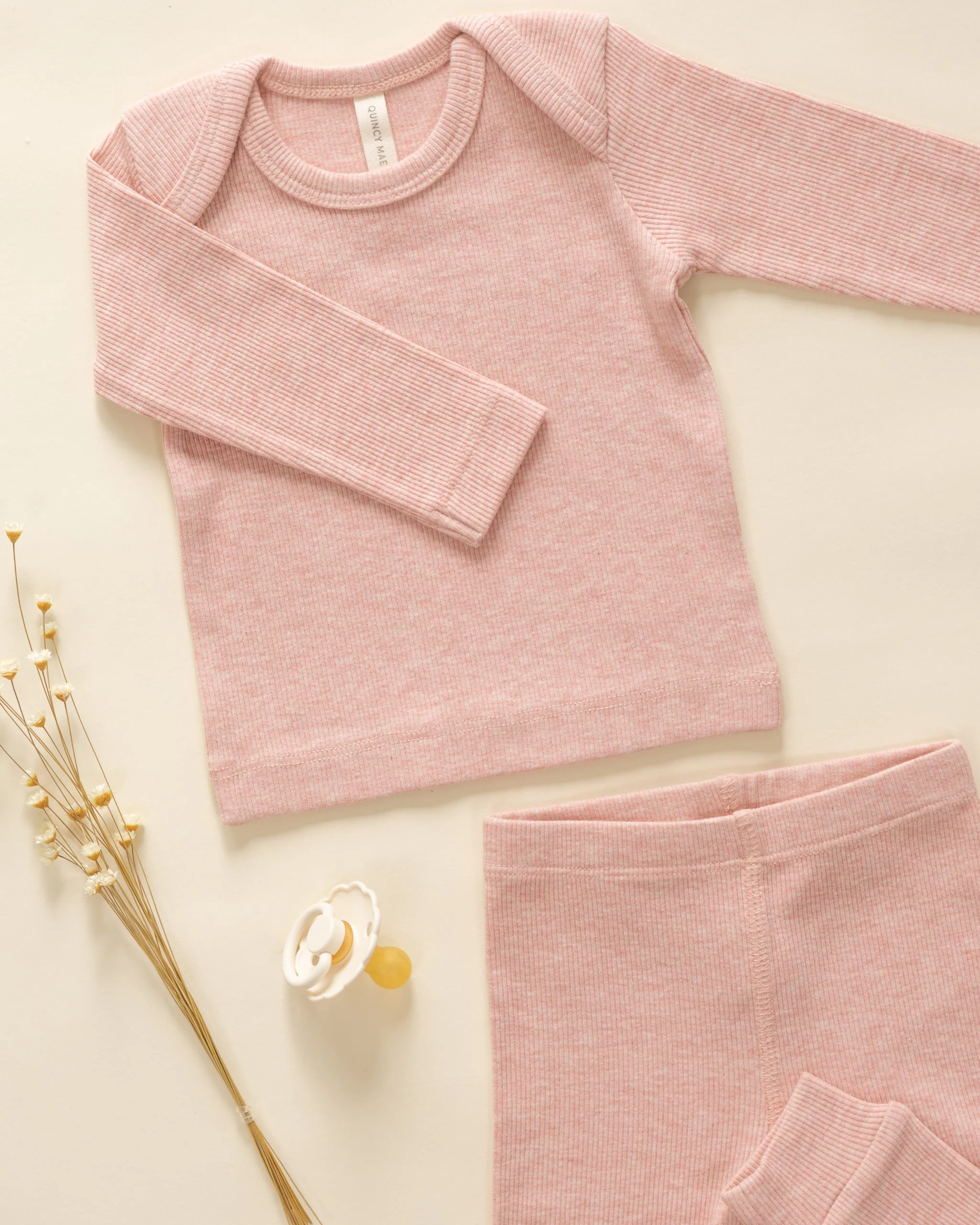 Ribbed Tee And Legging Set || Rose - Image 2