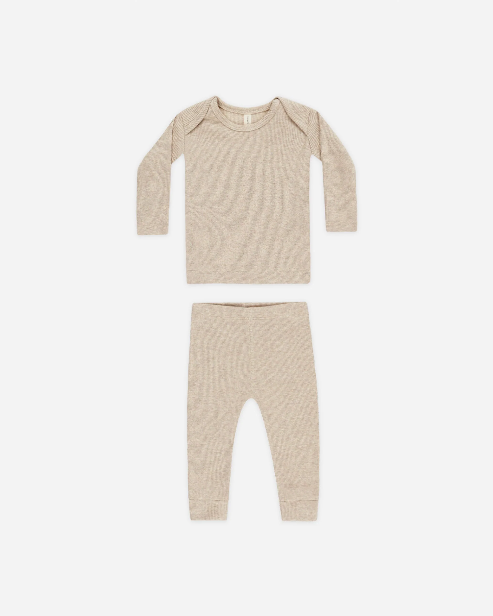 Ribbed Tee And Legging Set || Taupe