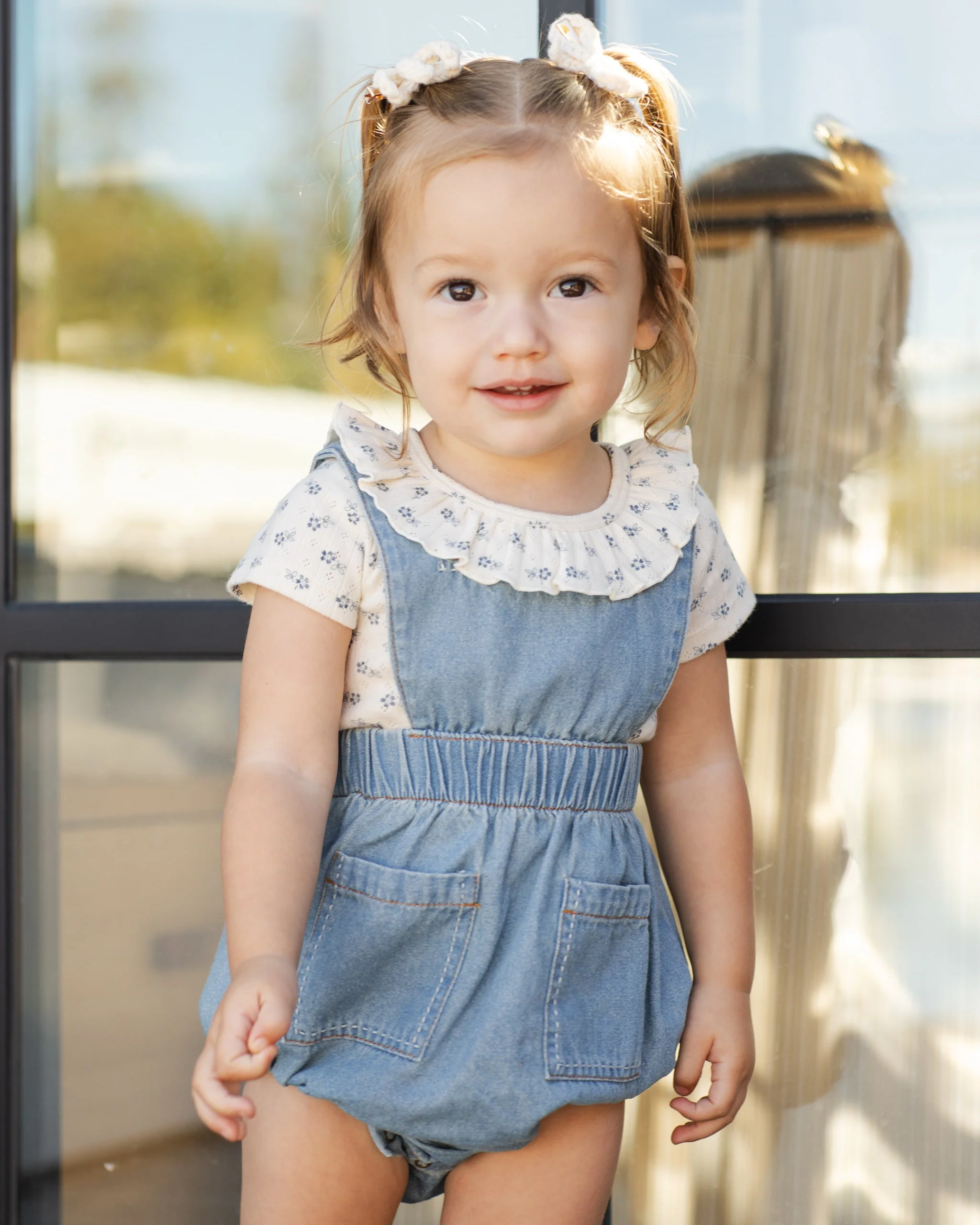 Ruffle Collar Bodysuit Blue Ditsy - Image 2