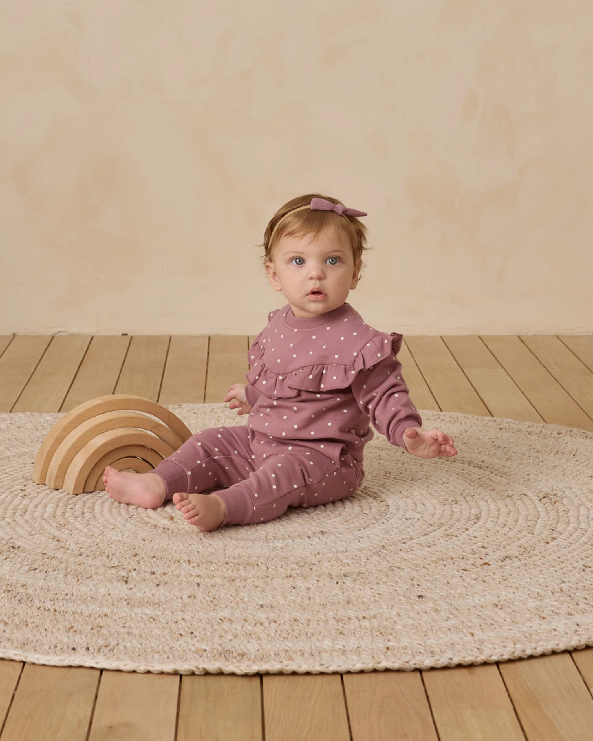 Ruffle Fleece Sweatshirt || Polka Dots - Image 4