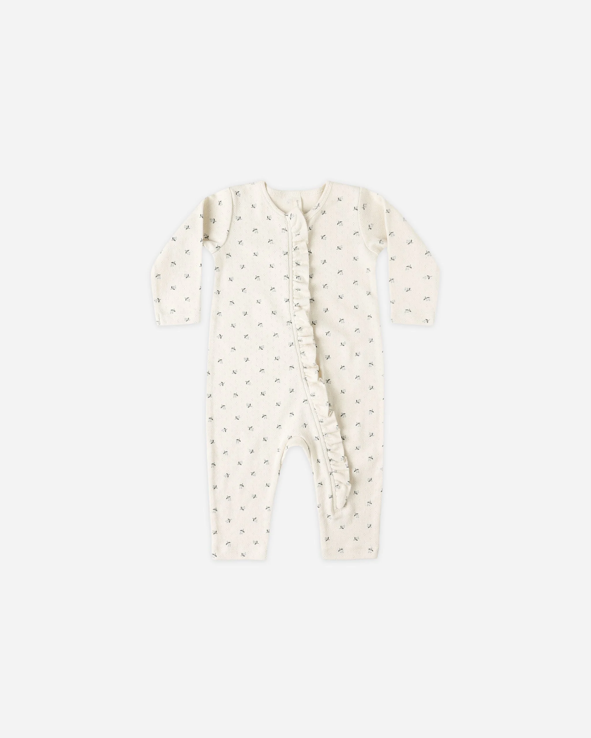 Ruffle Jumpsuit || Blue Ditsy