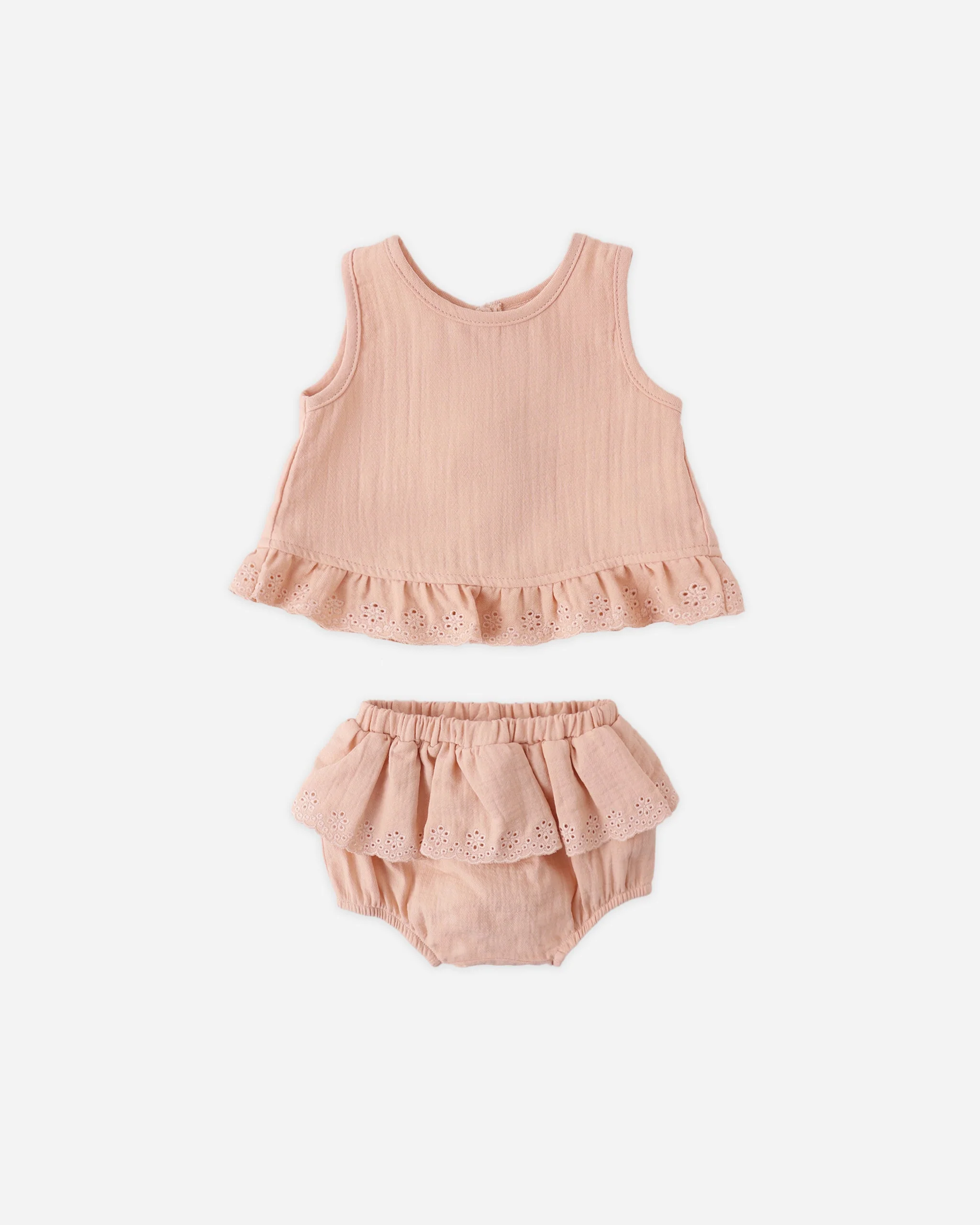 Ruffled Tulip Top + Bloomer Set Melon