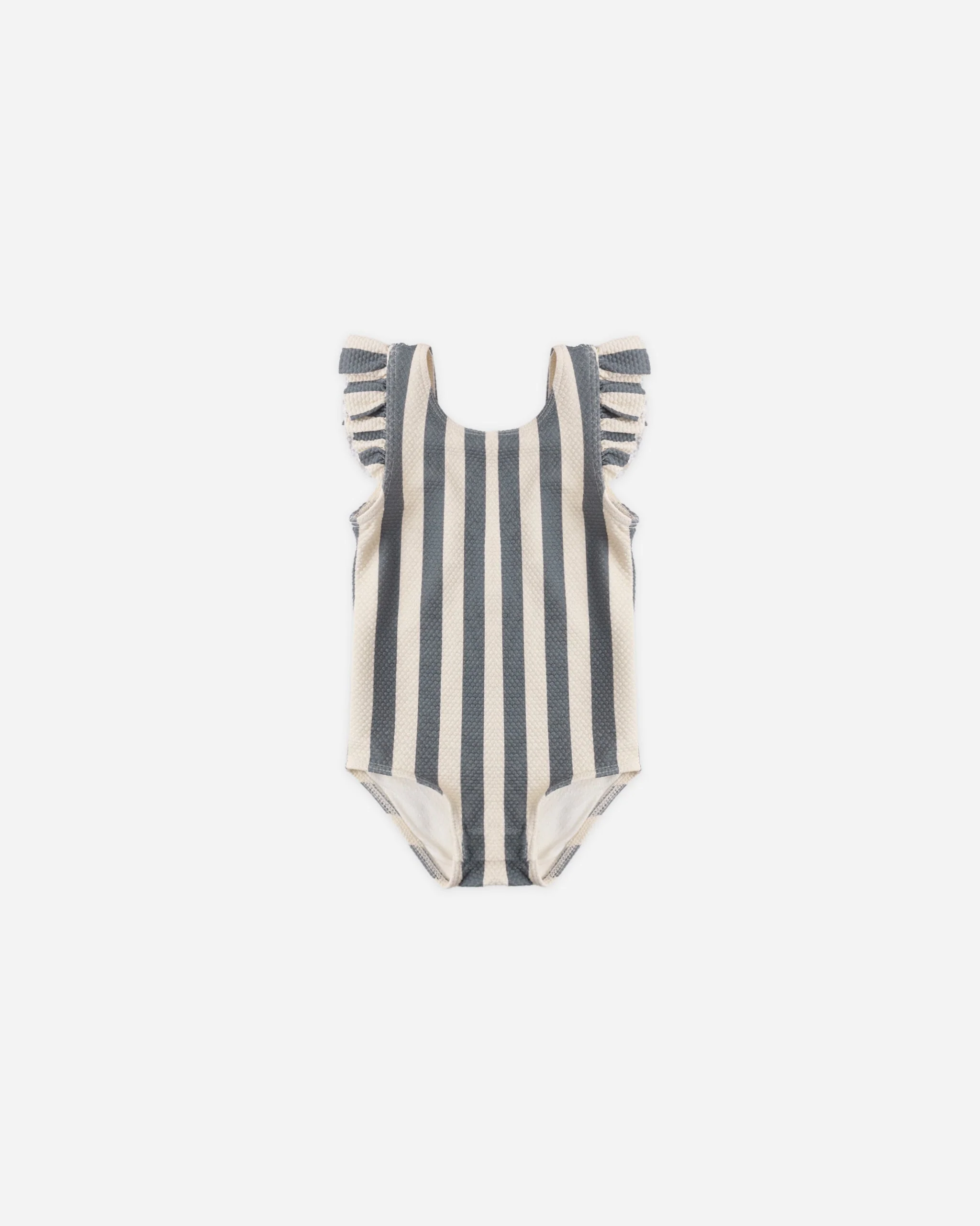 Scoop Back One-Piece Swimsuit Retro Ocean Stripe