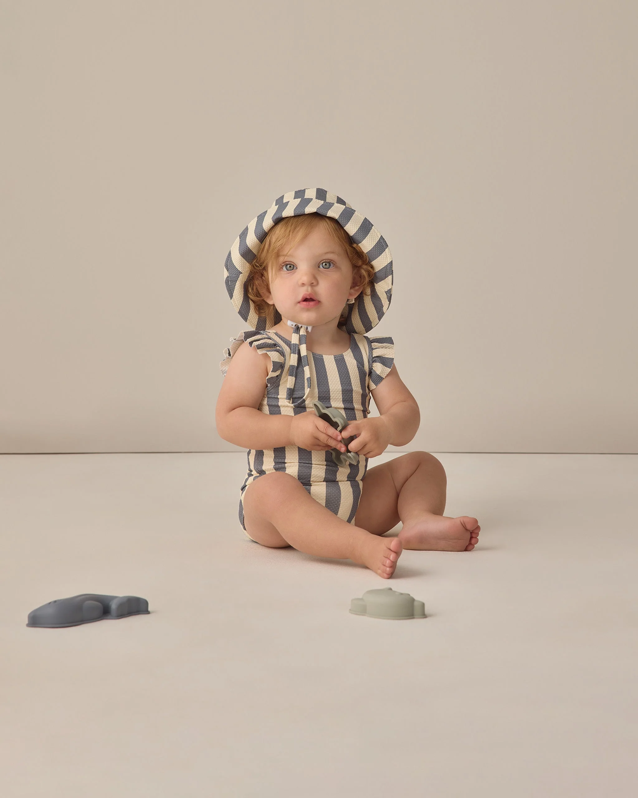 Scoop Back One-Piece Swimsuit Retro Ocean Stripe - Image 6