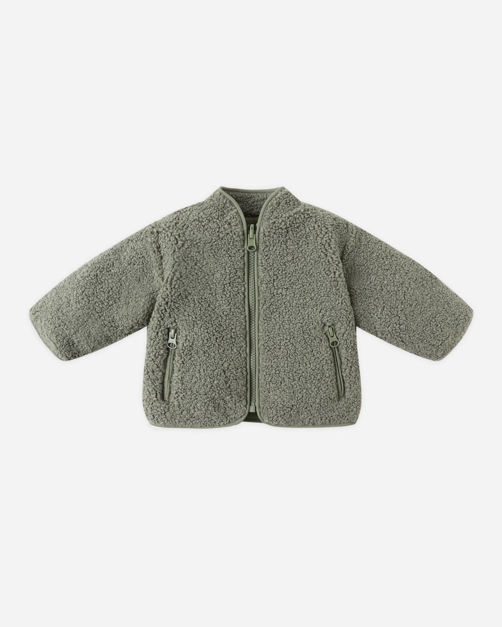 Shearling Zip Jacket || Forest