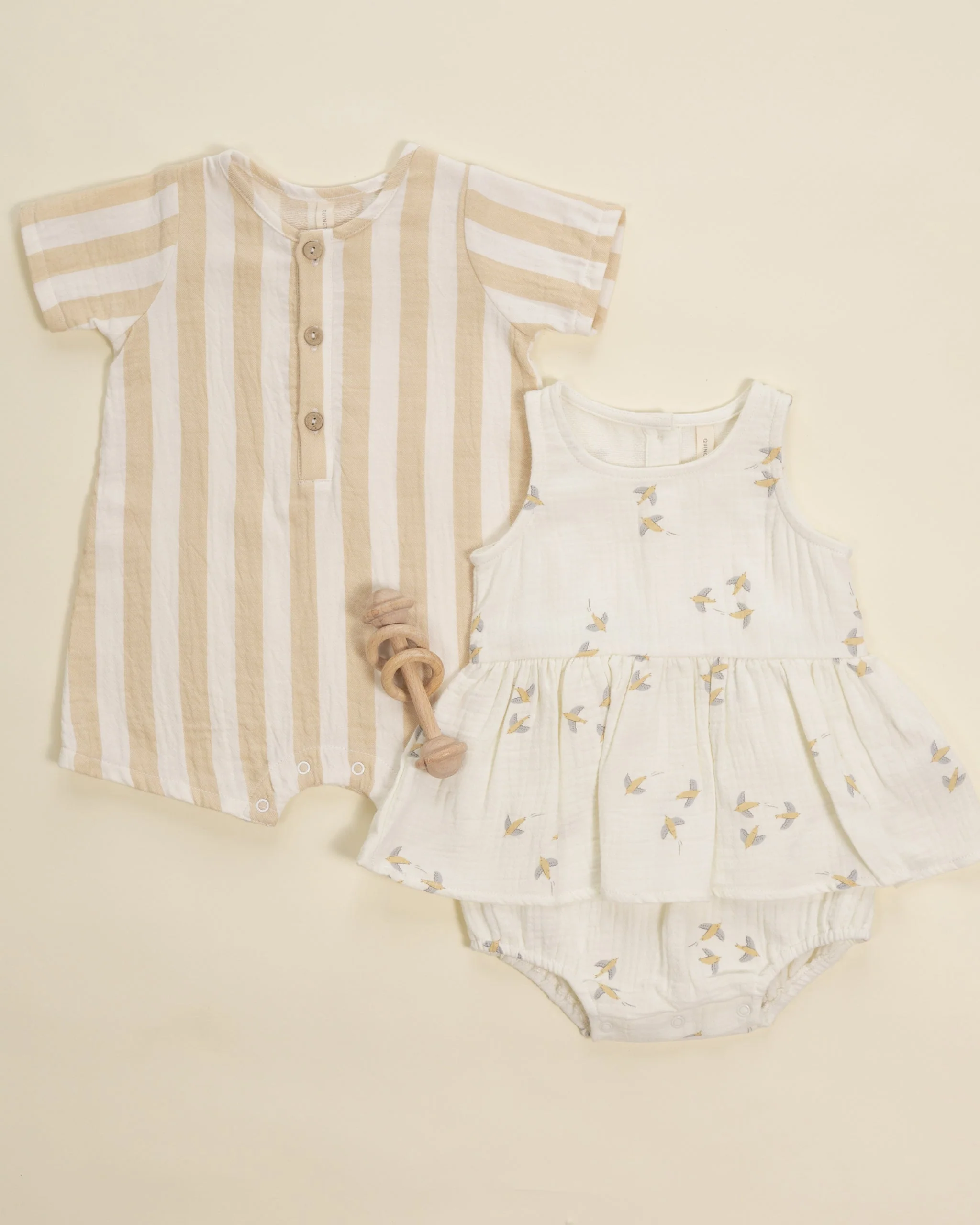 Short Sleeve Woven Romper Summer Stripe - Image 3