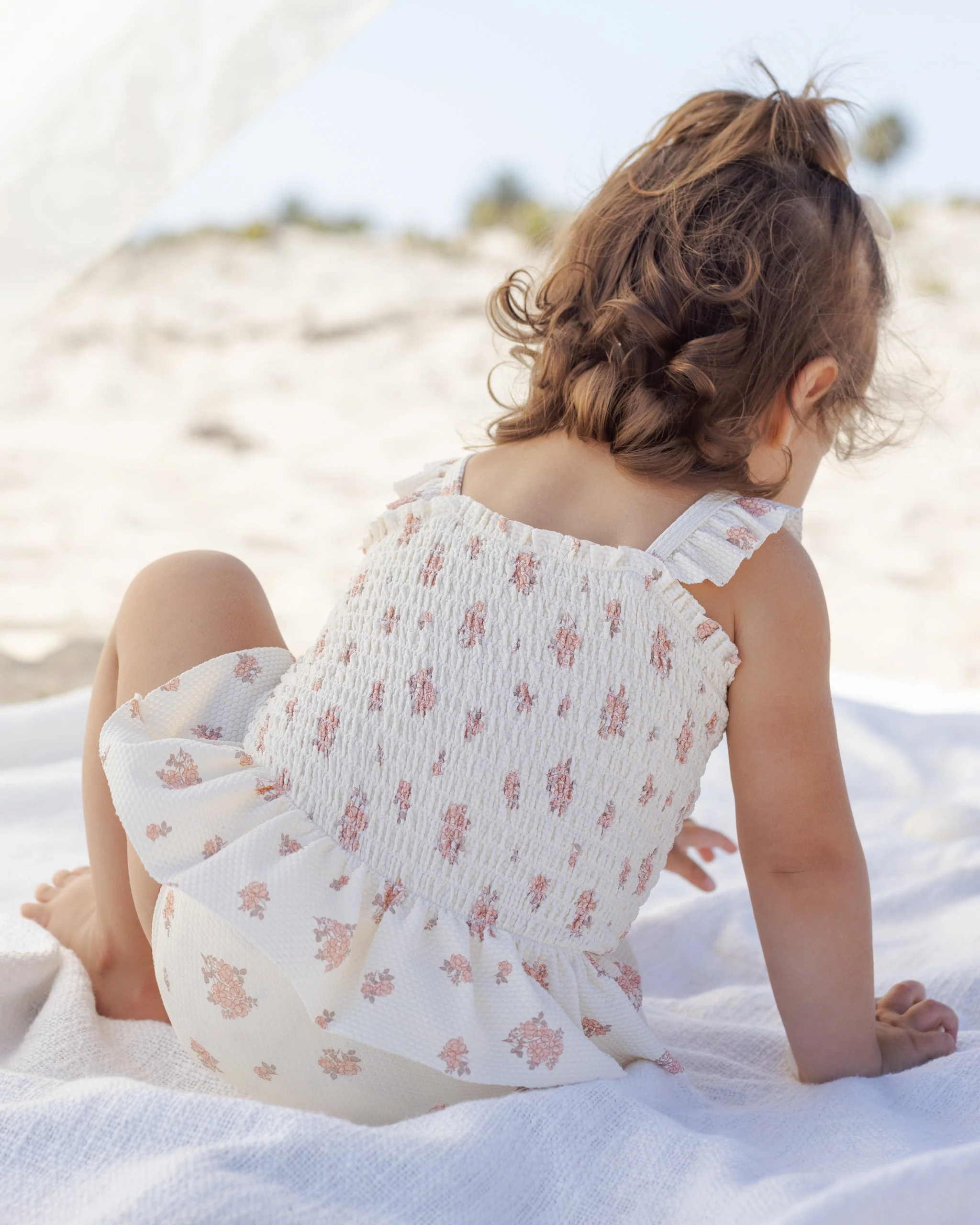 Smocked One-Piece Swimsuit Garden Rose - Image 3