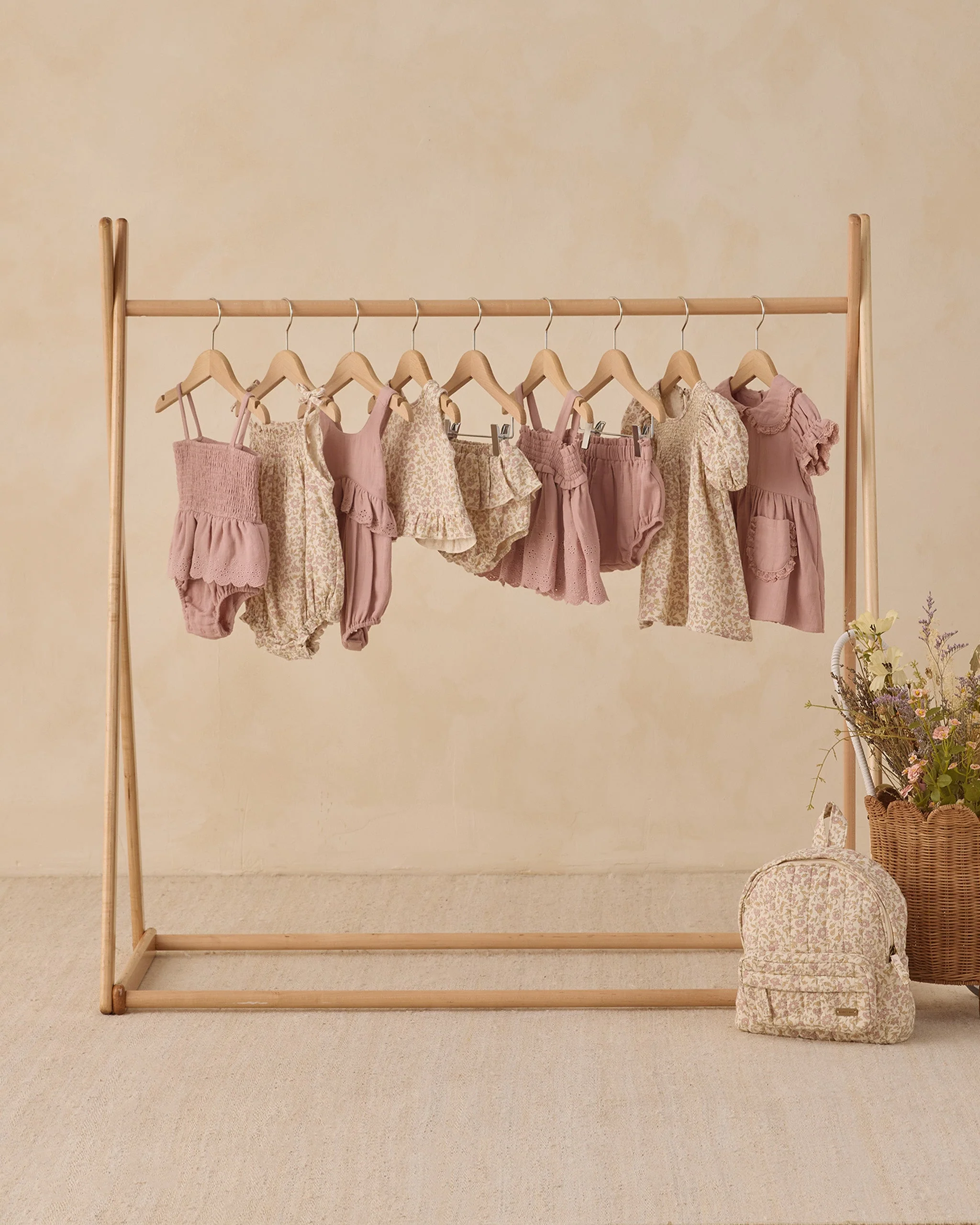 Smocked Skirted Romper Mauve - Image 2