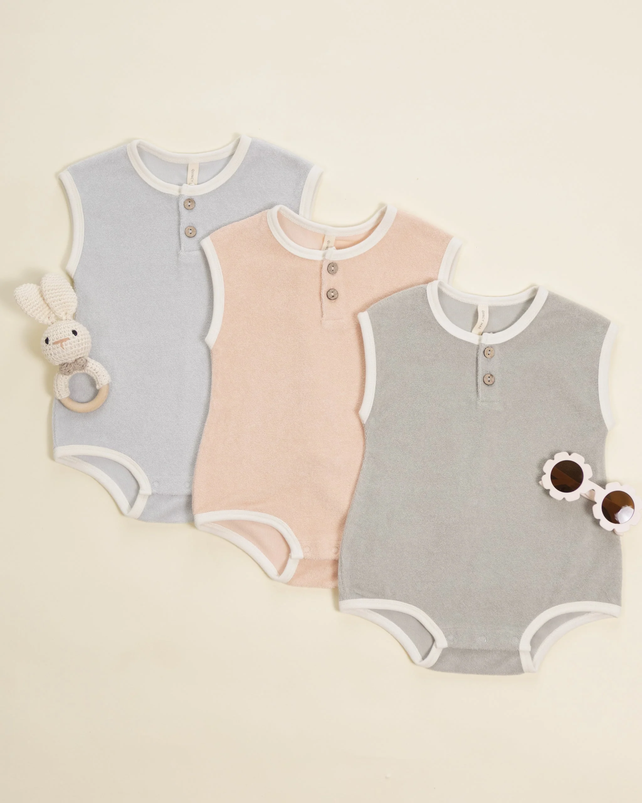 Terry Cloth Romper Sage - Image 2
