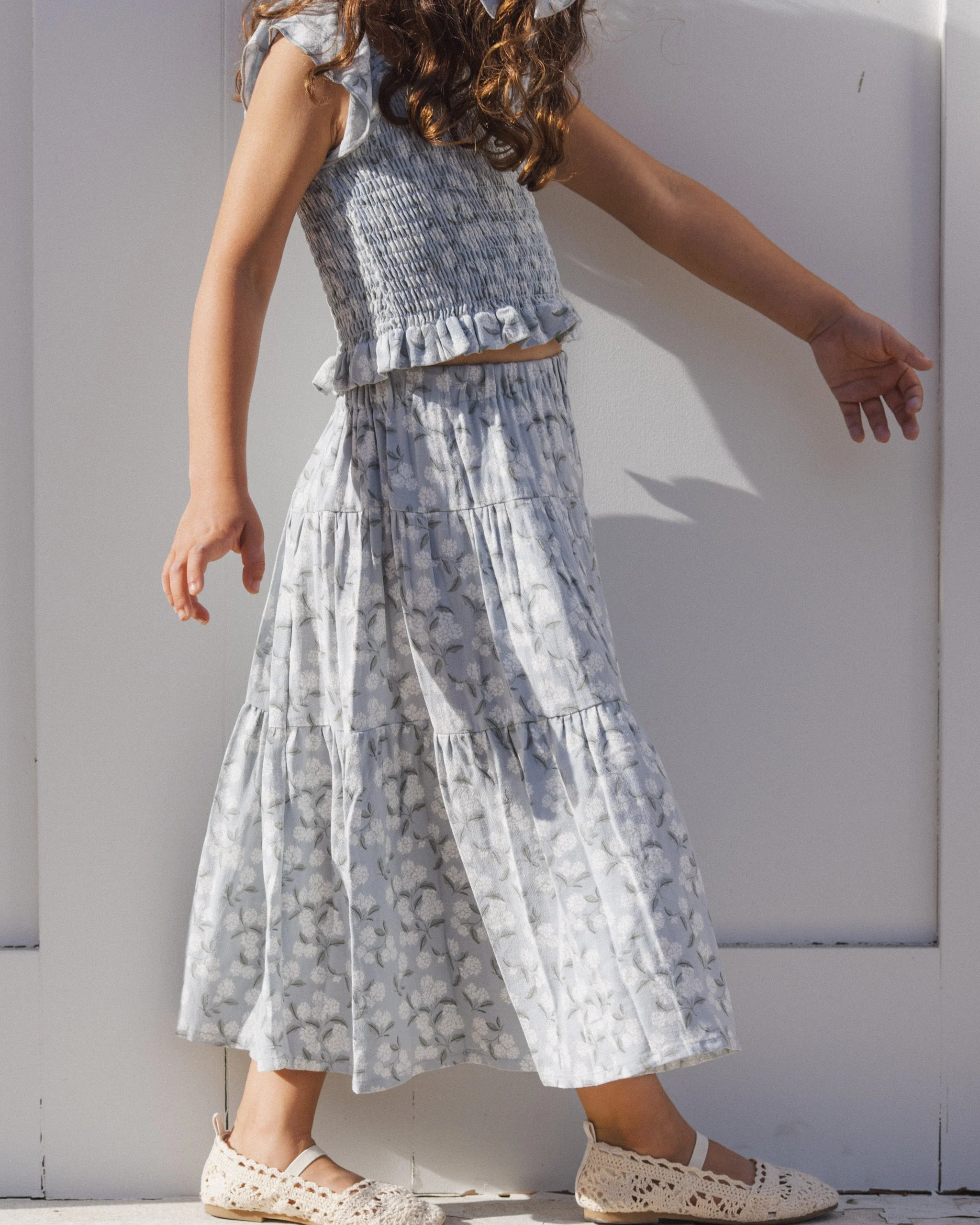 Tiered Midi Skirt Hydrangea - Image 3