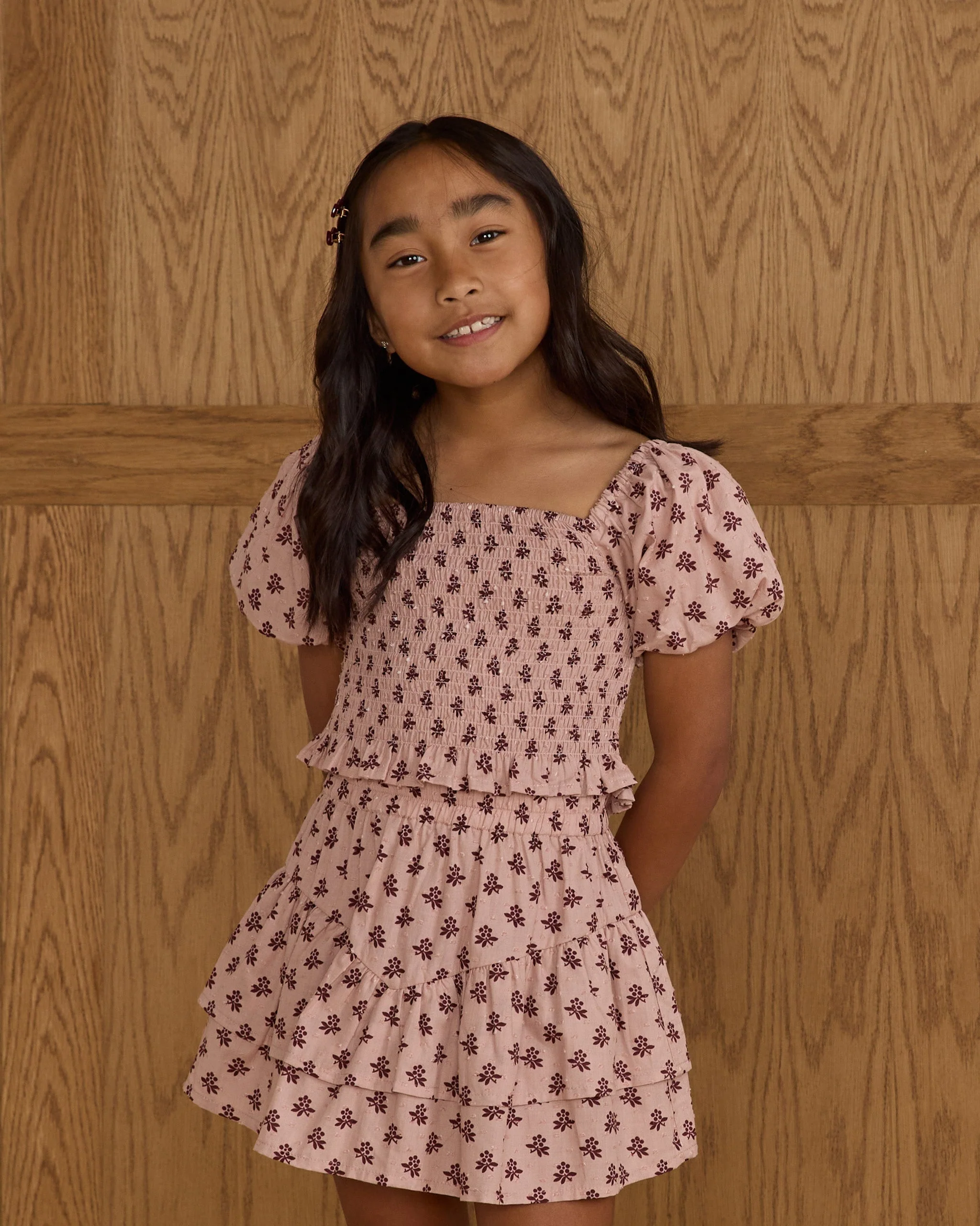Tiered Mini Skirt || Blush Fleur - Image 3