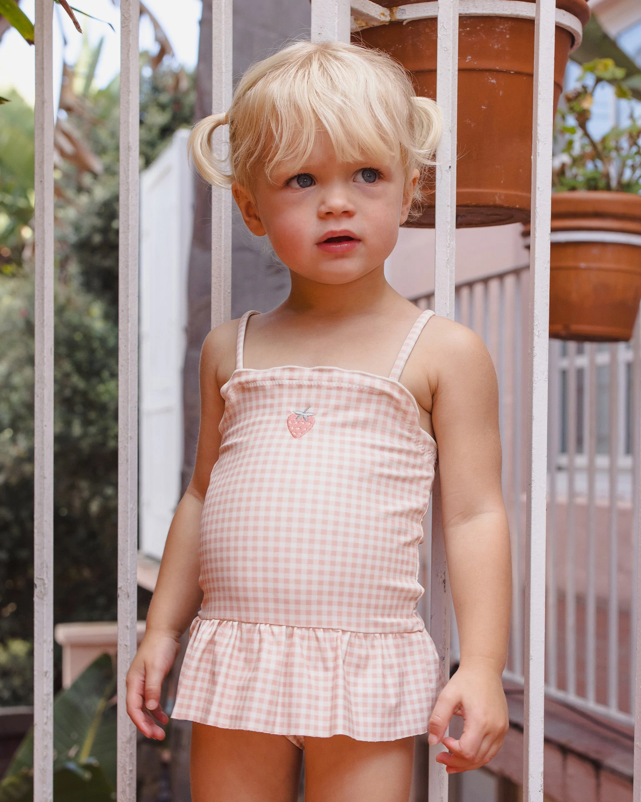 Tori Skirted One-Piece Petal Gingham - Image 2