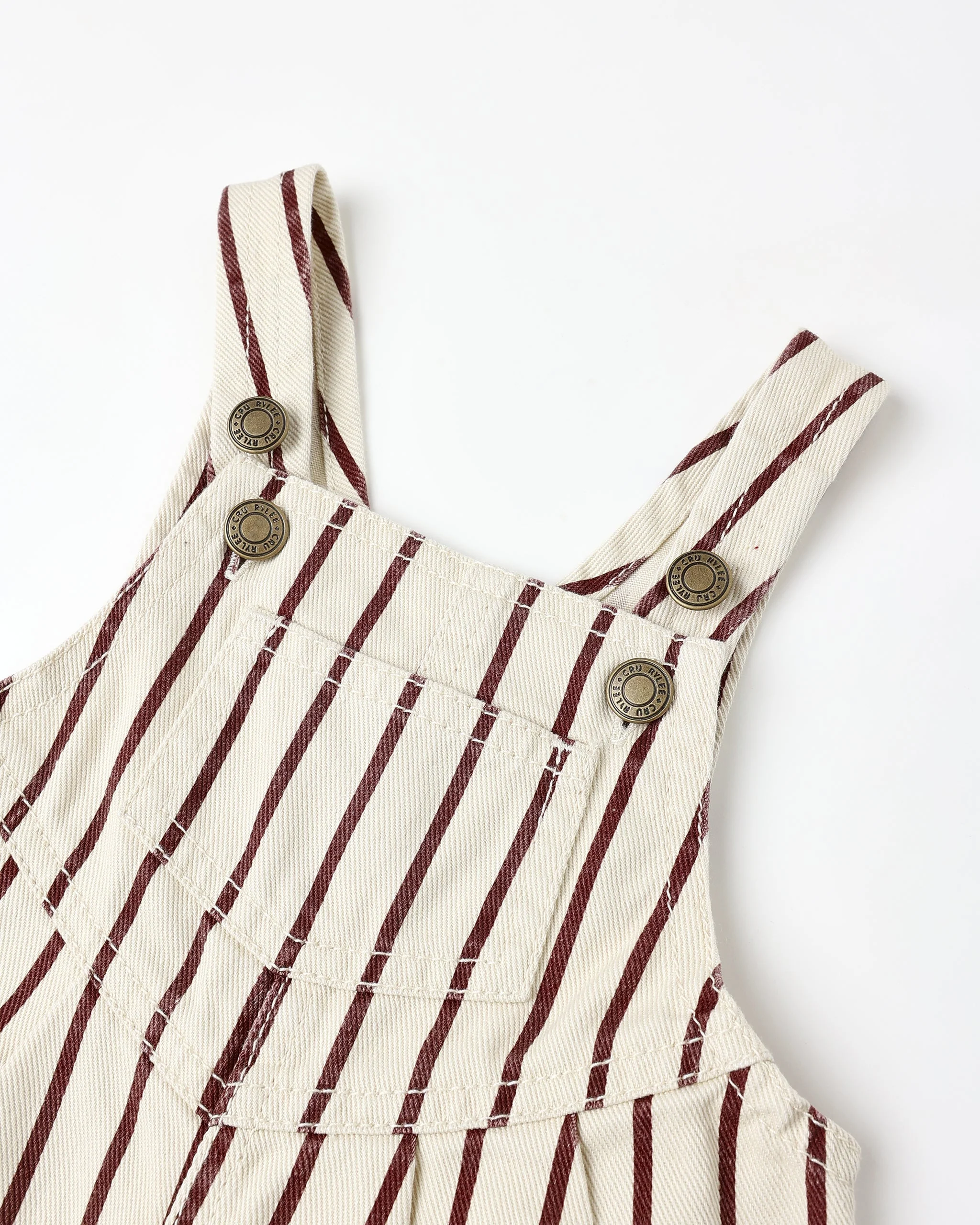 Vintage Overall || Burgundy Stripe - Image 2