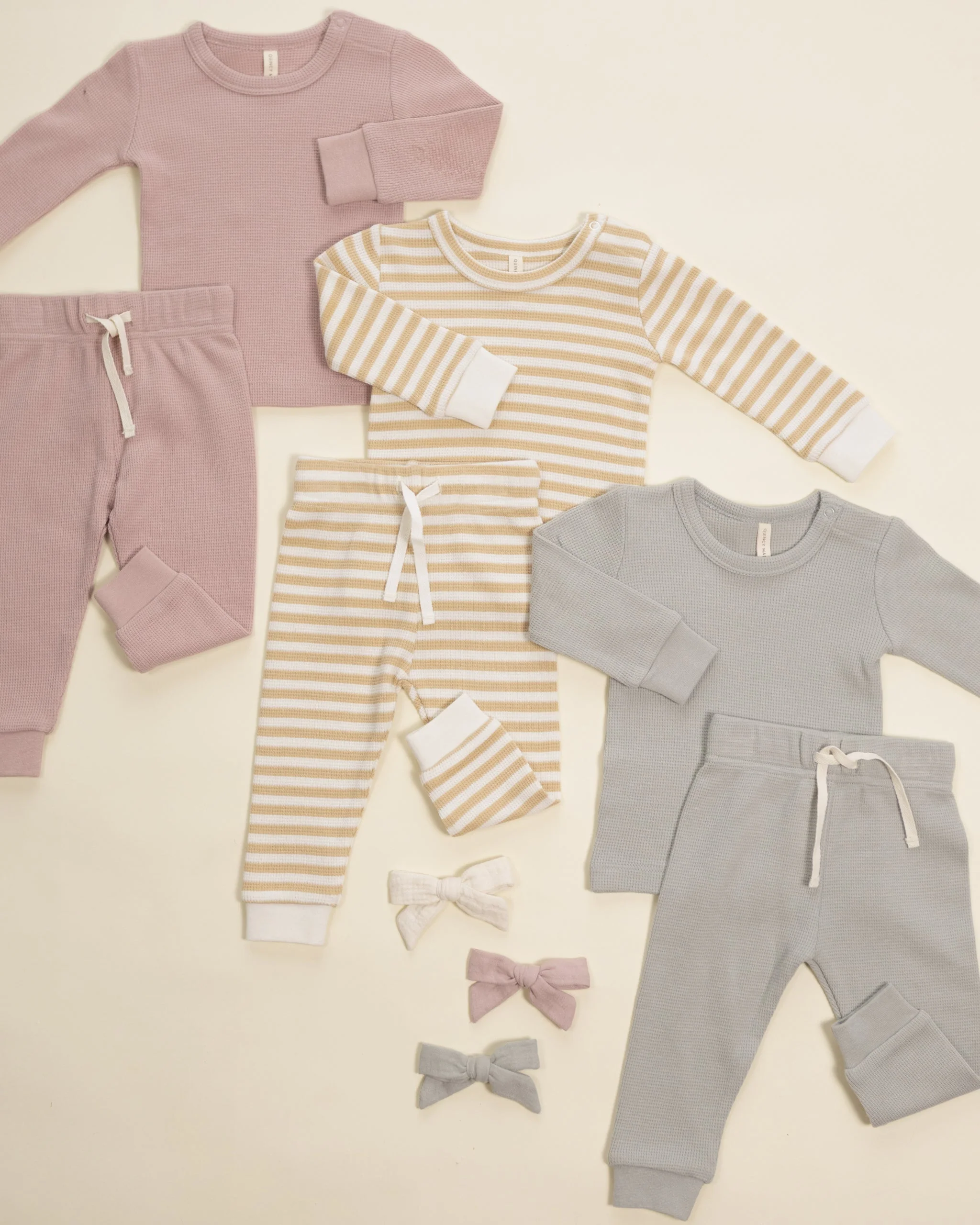 Waffle Top Pant Set Butterscotch Stripe - Image 3