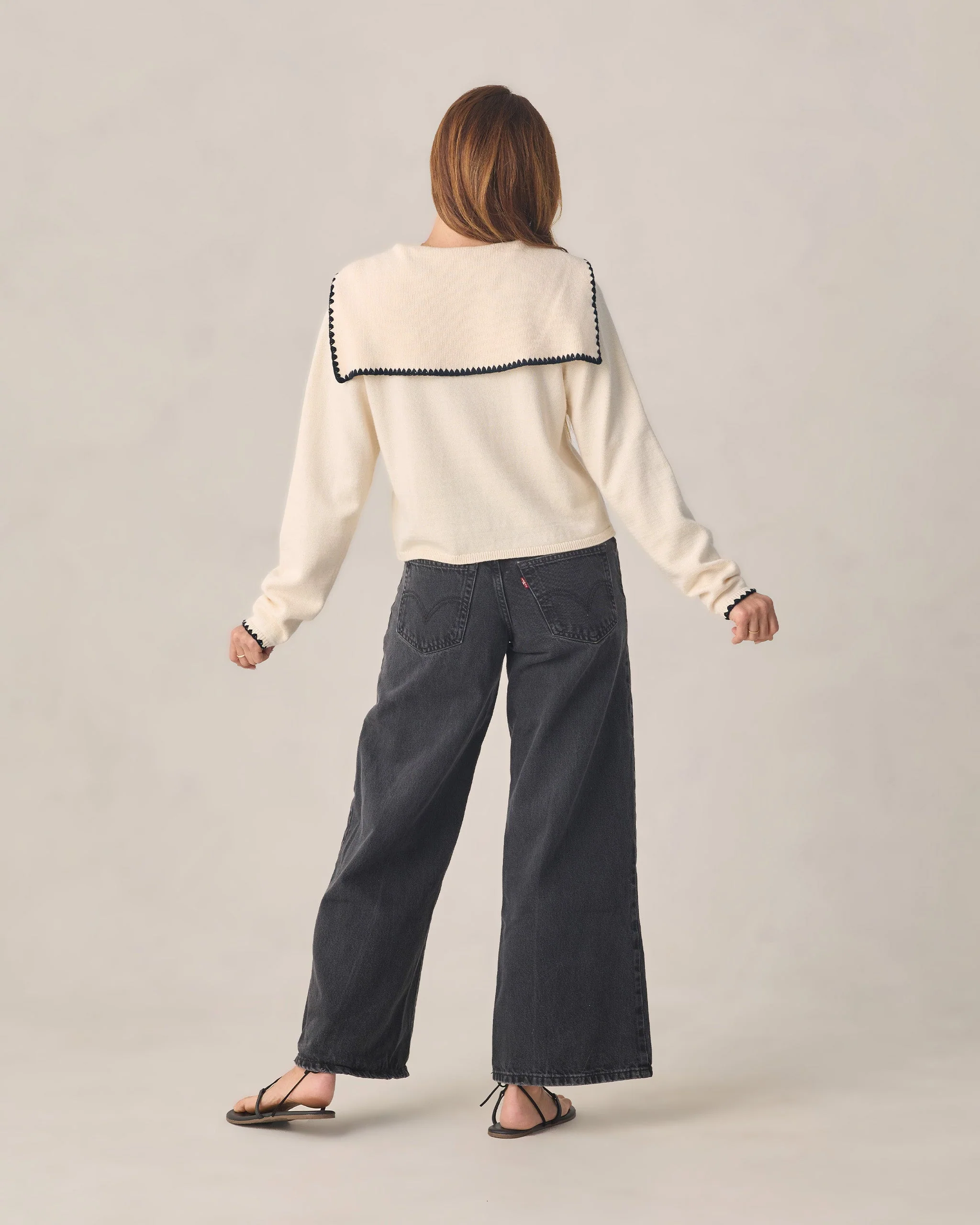 Women's Sailor Cardigan Natural - Image 2