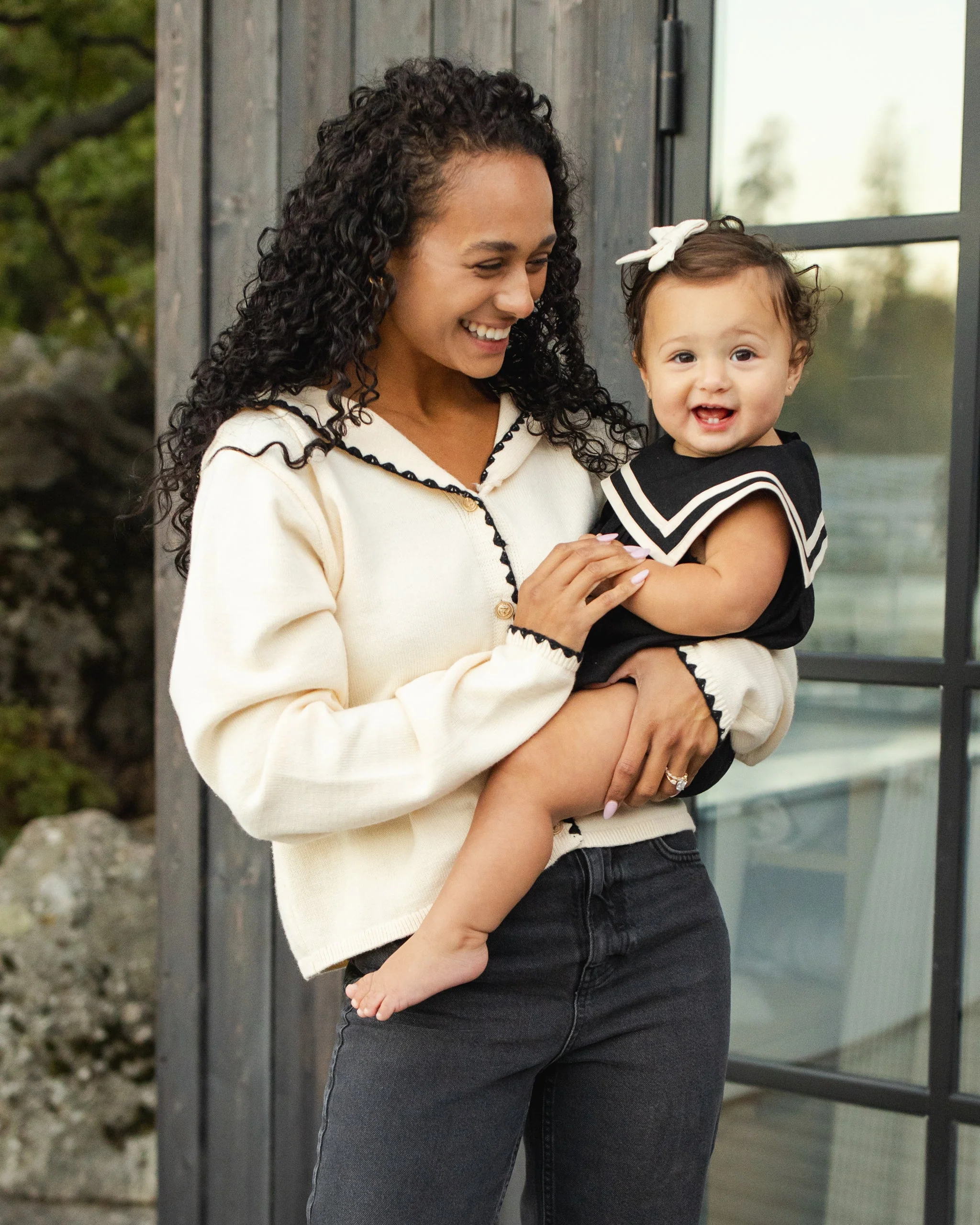 Women's Sailor Cardigan Natural - Image 6