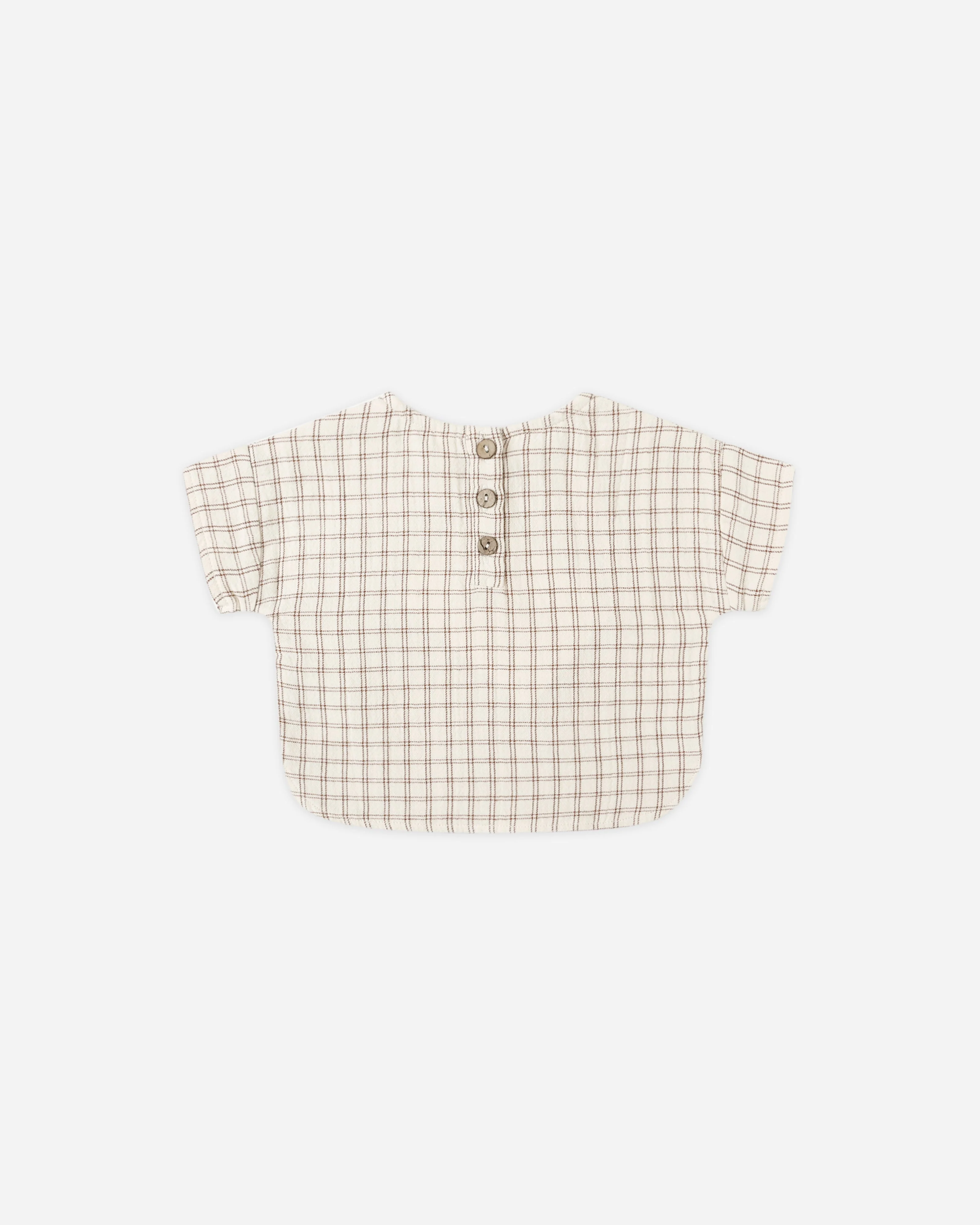 Woven Boxy Top || Cedar Check - Image 2