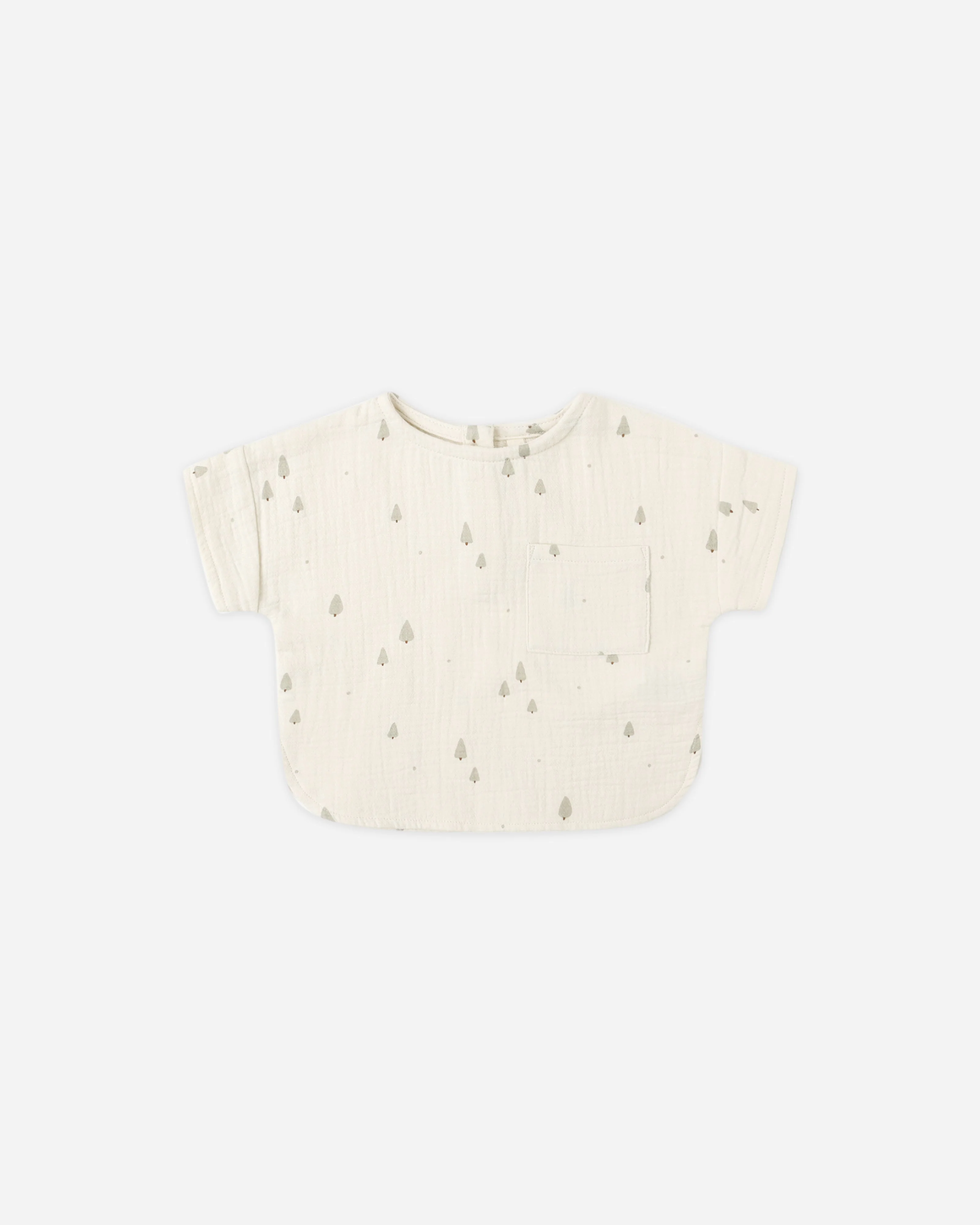 Woven Boxy Top || Trees