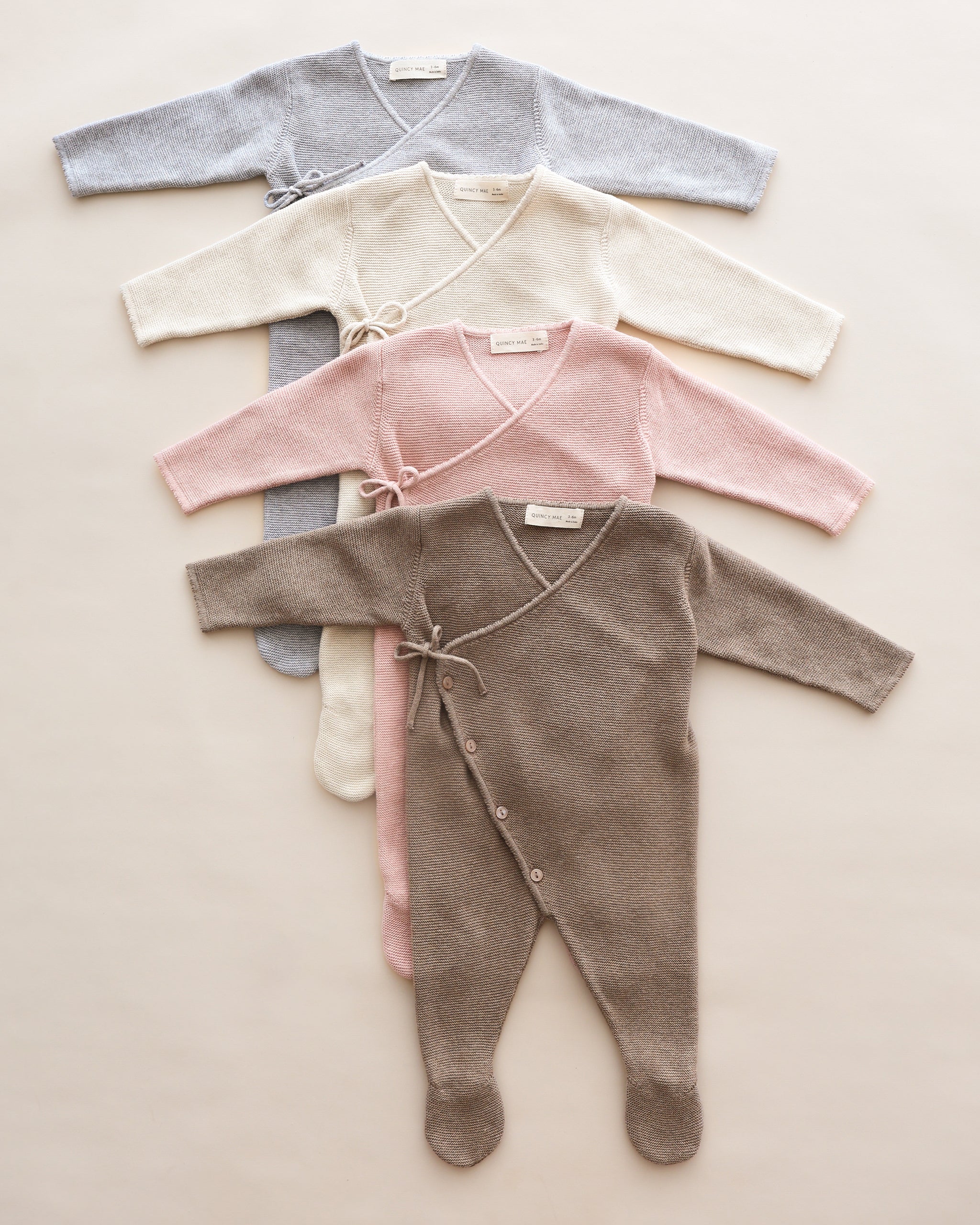 Wrap Knit Footie || Heathered Mocha - Image 5