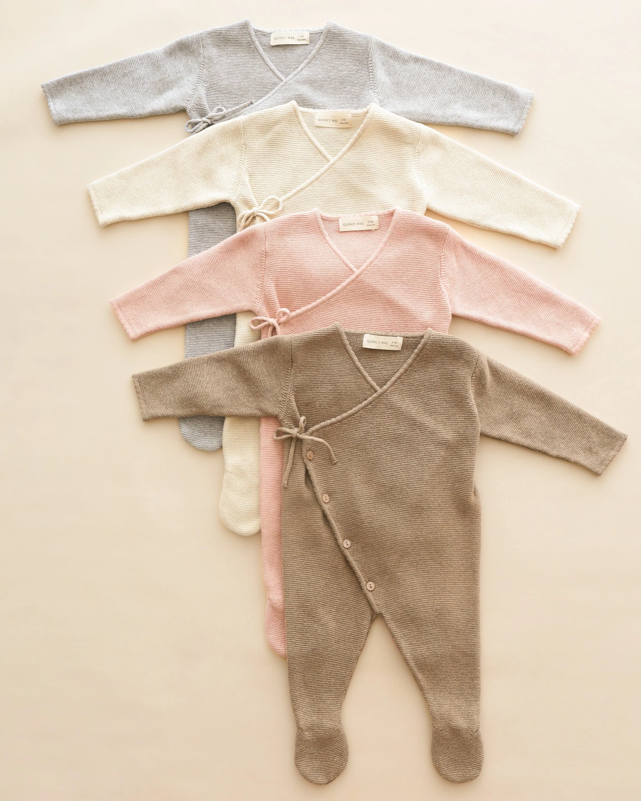 Wrap Knit Footie || Heathered Mocha - Image 6