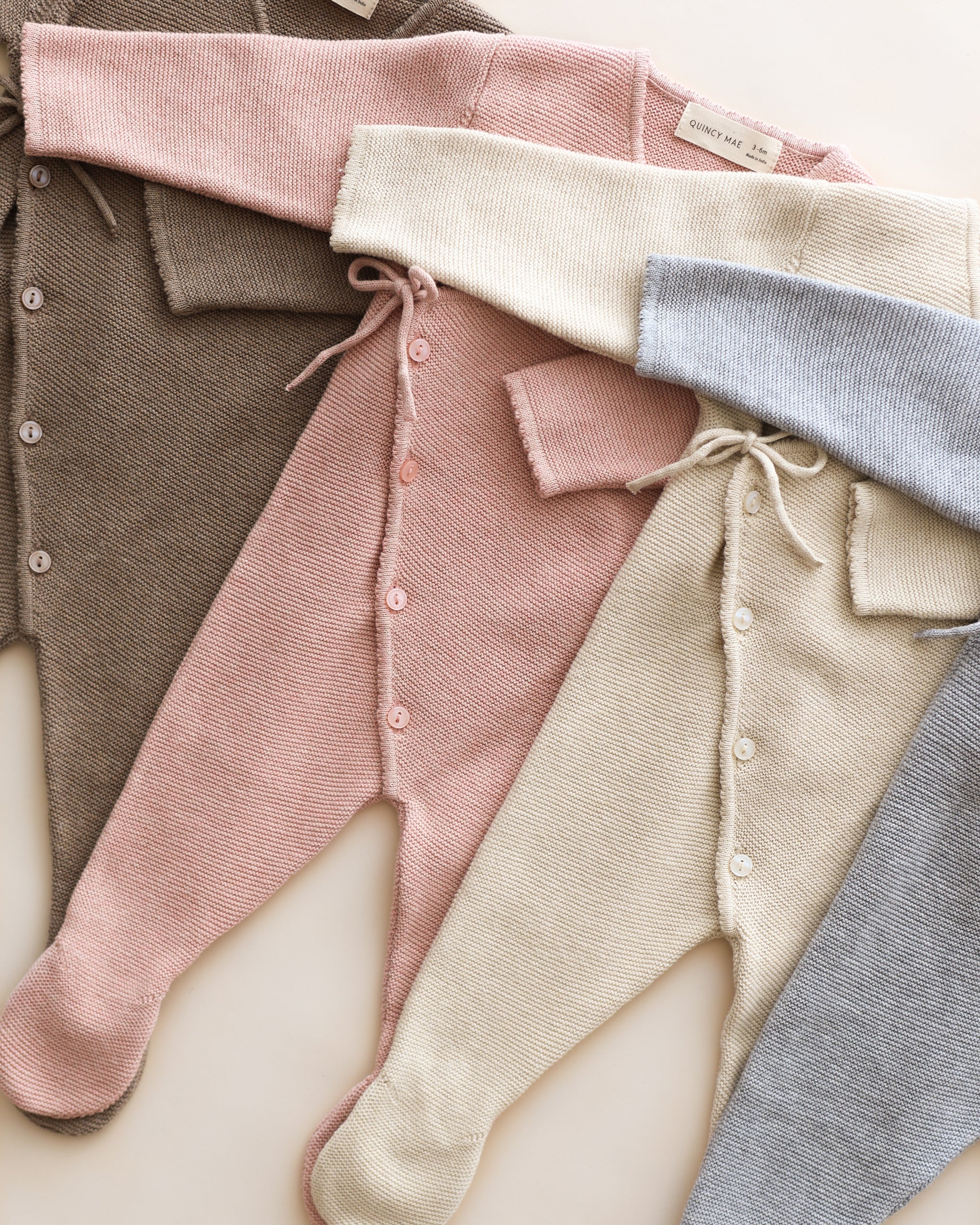 Wrap Knit Footie || Heathered Rose - Image 2
