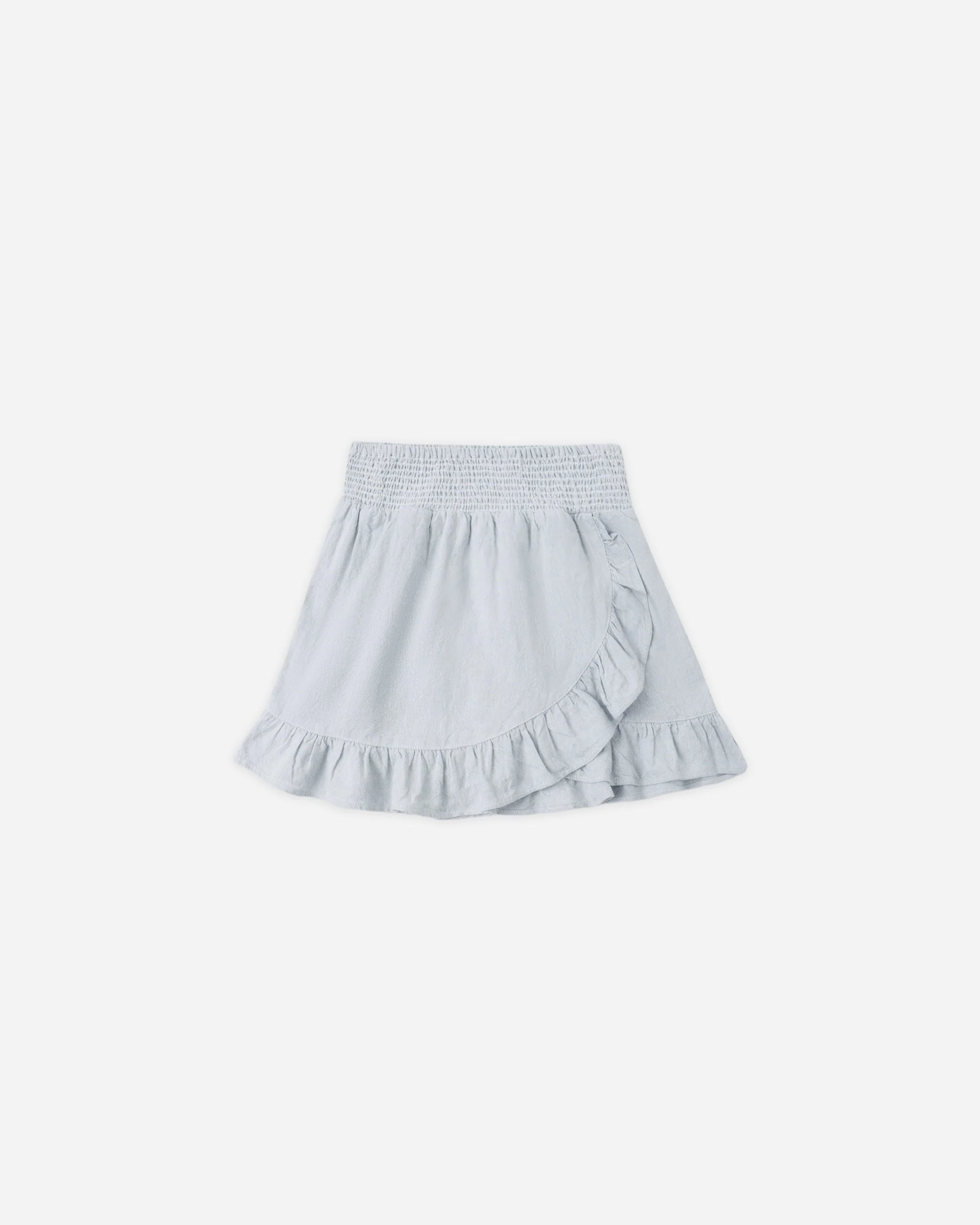 Wrap Ruffle Skirt Heathered Light Blue