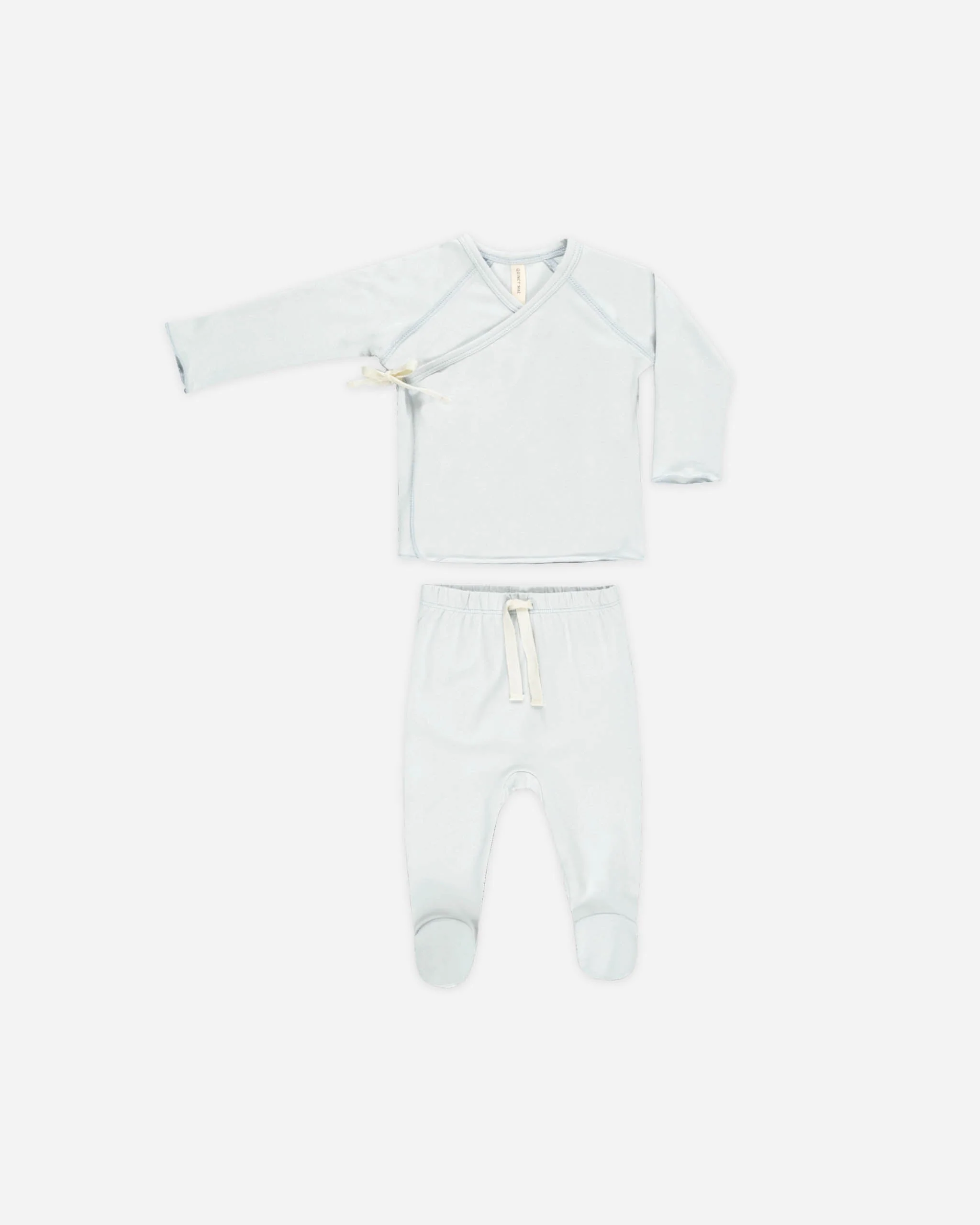 Wrap Top + Footed Pant Set || Fog